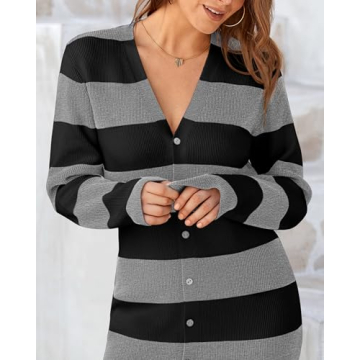 PRETTYGARDEN Women's Fall Long Sleeve V-Neck Sweater Dress
