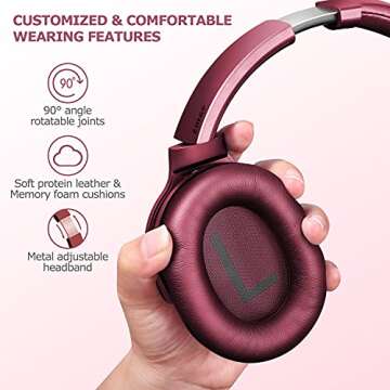 ZIHNIC Active Noise Cancelling Headphones: 40H Playtime & Deep Bass Quality