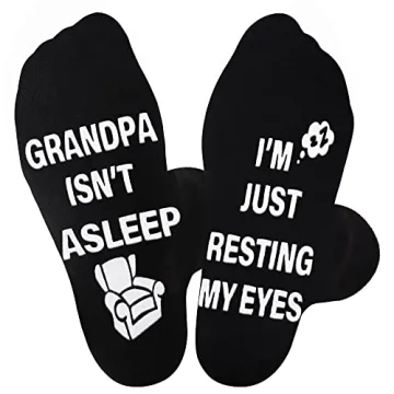 Jeasona Funny Grandpa Gifts | Novelty Non-Slip Socks for Birthdays