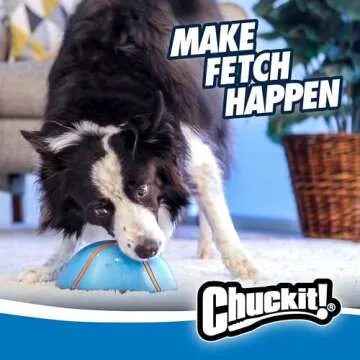 Chuckit! Indoor Super Slider Self-Fetch Squeaky Toy for Dogs - Glides Harmlessly On Most Surfaces - Fun Dog Toys to Keep Them Busy - For Small, Medium, and Large Breeds - Durable Rubber