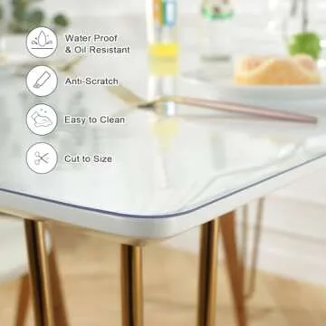 LovePads Clear Table Cover Protector for Dining & Office