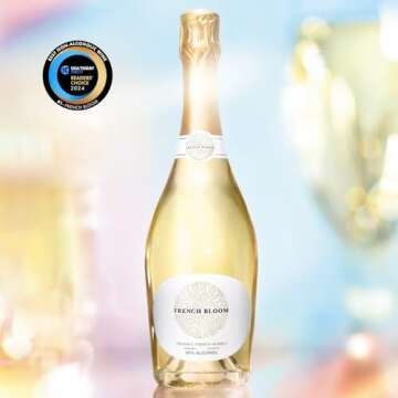 French Bloom Le Blanc Alcohol-Free Sparkling Wine, 750ml - Certified Organic, Vegan, Halal, Low Calo...