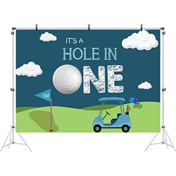 Ticuenicoa Hole in One 1st Birthday Photography Backdrop for Parties 5x3ft