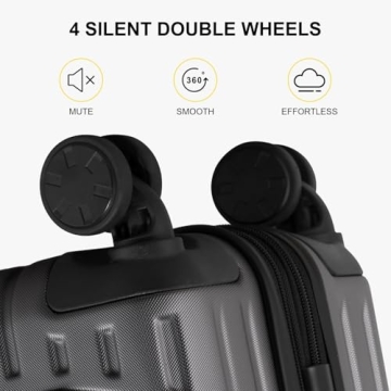 LEVEL8 Grace 20 Inch Carry On Luggage in Grey with TSA Lock