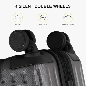 LEVEL8 Grace 20 Inch Carry On Luggage in Grey with TSA Lock