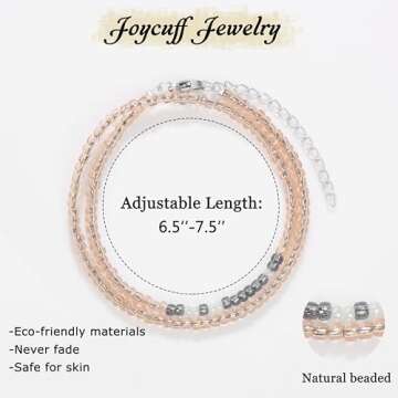 Morse Code Bracelets for Women Girlfriend Funny Valentine's Birthday Chritmas Gifts for Wife Mom Daughter Sister Best Friend Adjustable Bead Wrap Handmade Bangle Hidden Message Jewelry I Love You