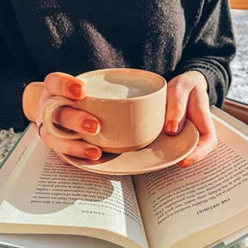 Mora 8oz Cappuccino Mug Set - Microwave Safe Ceramic Cups