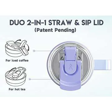 Meoky 40oz Tumbler with Handle, Stainless Steel Travel Mug with 2-in-1 Straw and Sip Lid, Vacuum Insulated Coffee Mug, 100% Leak Proof, Keeps Cold for 34 Hours or Hot for 10 Hours (Fairyland)