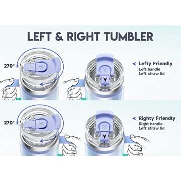 Meoky 40oz Tumbler with Handle, Stainless Steel Travel Mug with 2-in-1 Straw and Sip Lid, Vacuum Insulated Coffee Mug, 100% Leak Proof, Keeps Cold for 34 Hours or Hot for 10 Hours (Fairyland)