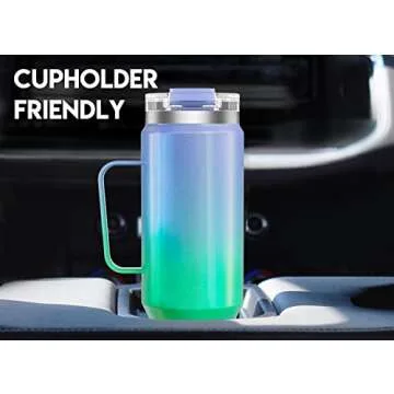 Meoky 40oz Tumbler with Handle, Stainless Steel Travel Mug with 2-in-1 Straw and Sip Lid, Vacuum Insulated Coffee Mug, 100% Leak Proof, Keeps Cold for 34 Hours or Hot for 10 Hours (Fairyland)