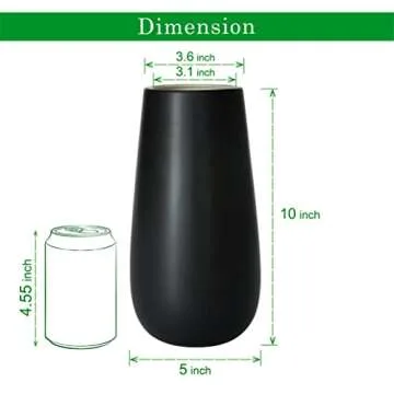 Elegant 10 Inch Black Ceramic Flower Vase for Home Décor