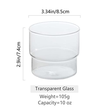 Stackable INSETLAN Glass Cups Set - Eco Friendly Drinkware