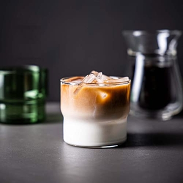 Stackable INSETLAN Glass Cups Set - Eco Friendly Drinkware