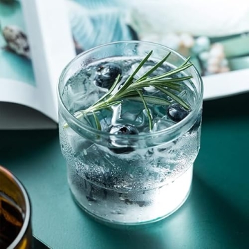 Stackable INSETLAN Glass Cups Set - Eco Friendly Drinkware