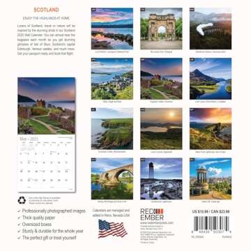 Red Ember Scotland 2025 Wall Calendar | Stunning & Organized