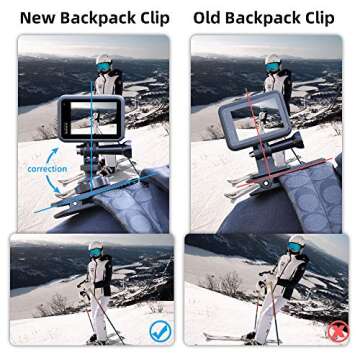 SUREWO 360° Rotation Backpack Strap Mount Quick Clip Mount Compatible with GoPro Hero 13,12,11,10,9,8,7,6,5,4,Fusion,DJI Osmo Action 5 pro/4/3/2,AKASO,Campark,Crosstour Action Cameras