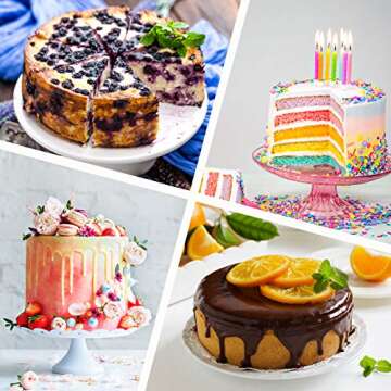 8 Inch Cake Pan Set, P&P CHEF 2-Pieces Stainless Steel Round Oven Baking Pans for Birthday Wedding, Heavy Duty & Non Toxic, Mirror Polished & Dishwasher Safe