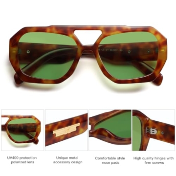SOJOS Trendy Aviator Sunglasses Polarized UV400 Protection