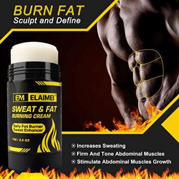 ELAIMEI Fat Burning Sweat Cream, Weight Loss Workout Enhancer Hot Gel for Belly, Slimming / Anti Cel...