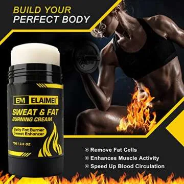 ELAIMEI Fat Burning Sweat Cream, Weight Loss Workout Enhancer Hot Gel for Belly, Slimming / Anti Cellulite Cream for Tummy for Body for Women and Men, Deep Tissue Massage & Muscle