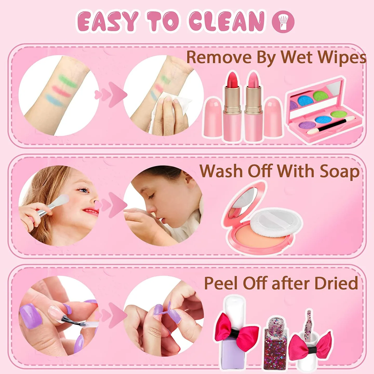 Washable Makeup Kit for Kids - Safe Play Toys