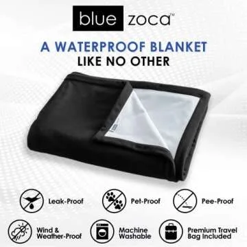 Blue Zoca Waterproof Blanket - Multi-Purpose, Machine Washable