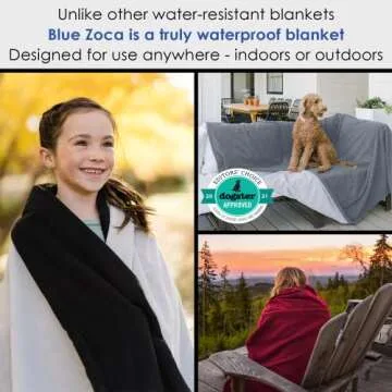 Blue Zoca Waterproof Blanket - Multi-Purpose, Machine Washable
