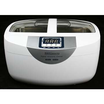 Industrial Grade Ultrasonic Cleaner 160 Watts 2.5 Liters with Heater for Gun Parts Carb Jewelry Dent...