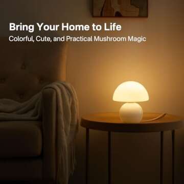 Dawnwake Mushroom Lamp Small Lamp, Table Bedside Nightstand Lamp for Bedroom, Cute Mini Modern Lamp ...