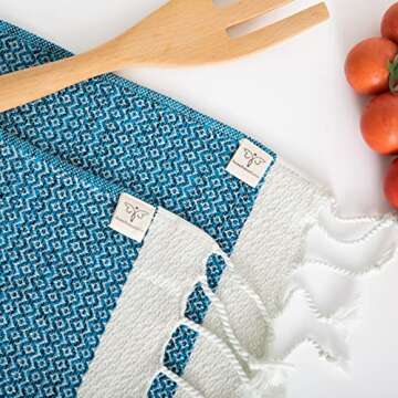 SMYRNA TURKISH COTTON Vintage Series Kitchen Dish Towels Pack of 4, Machine Washable Wash Cloths, Ul...