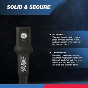 NEIKO 00244A Impact Socket Adapter Set | 4-Piece Durable Set