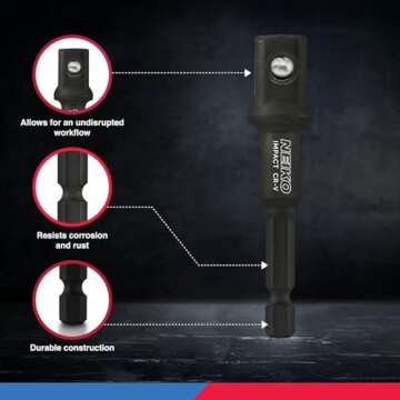 NEIKO 00244A Impact Socket Adapter Set | 4-Piece Durable Set