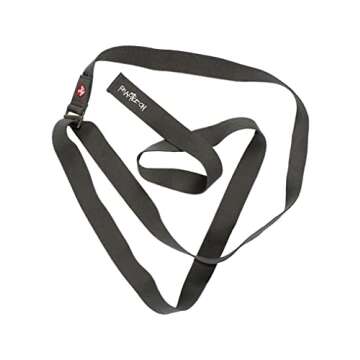 Manduka Align Yoga Strap - Lightweight Cotton, Secure, Slip Free Support, Thunder Grey, 1.75 Inch Wide, 8 Feet (244cm)