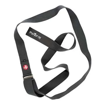 Manduka Align Yoga Strap - Lightweight Cotton, Secure, Slip Free Support, Thunder Grey, 1.75 Inch Wide, 8 Feet (244cm)