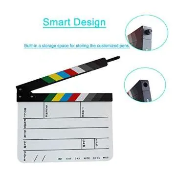 Coolbuy112 Acrylic Film Directors Clapboard for Filmmaking Enthusiasts with Magnetic Eraser and Pens