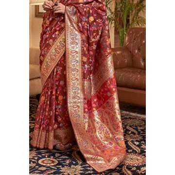 Elegant SGF11 Women's Kanjivaram Soft Silk Saree - Maroon