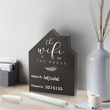 2Pcs Wooden WiFi Password Sign for Home and Business