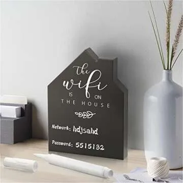 2Pcs Wooden WiFi Password Sign for Home and Business