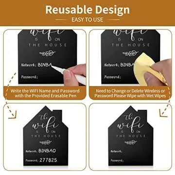 2Pcs Wooden WiFi Password Sign for Home and Business