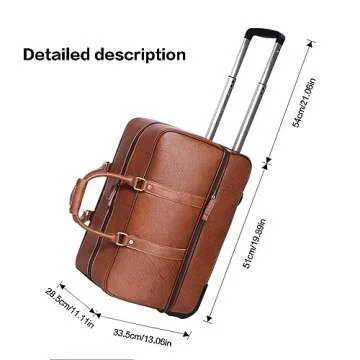 Leathario Leather Luggage travel duffle bag weekend overnight bag rolling suitcase