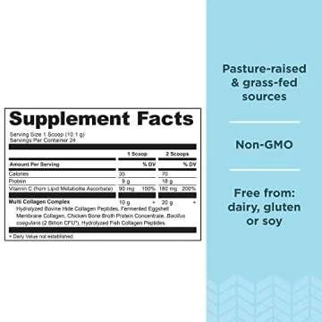 Ancient Nutrition Hydrolyzed Collagen Peptides Powder with Probiotics, Unflavored Multi Collagen Protein for Women and Men with Vitamin C, 24 Servings, Supports Skin and Nails, Gut Health, 8.6oz