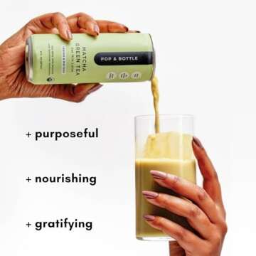 Pop & Bottle, Oat Milk Lattes - Matcha with Reishi and Maitake Mushrooms, Green Tea Latte, MCT Oil, Organic, Dairy Free, Gluten Free, Lightly Sweetened with Dates - Matcha, 8 Fl Oz (12 Pack)