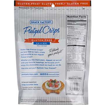 Snack Factory Original Pretzel Crisps, Gluten Free, 5 Ounces (Pack Of 12)