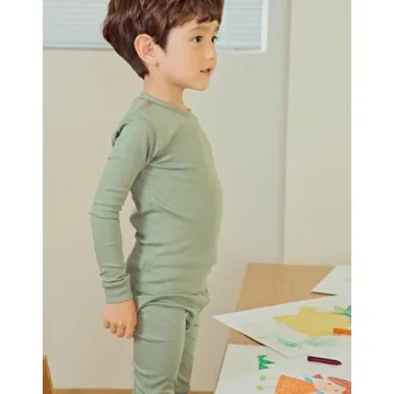 moimoln Soft Cotton Modal Pajamas for Kids - Mint 3T