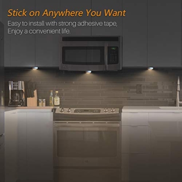 Battery Operated Warm White LED Puck Push Lights