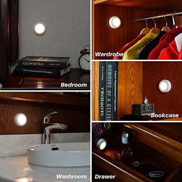 Battery Operated Warm White LED Puck Push Lights