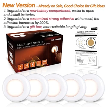 Battery Operated Warm White LED Puck Push Lights