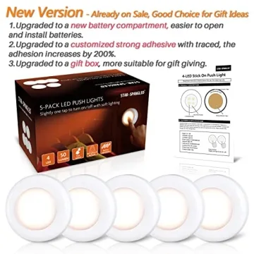 Battery Operated Warm White LED Puck Push Lights