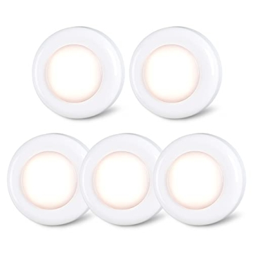 Battery Operated Warm White LED Puck Push Lights