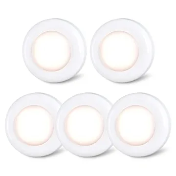 Battery Operated Warm White LED Puck Push Lights